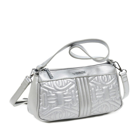 Verde Γυναικεία Τσάντα Χιαστί 16-6373 Ασημί