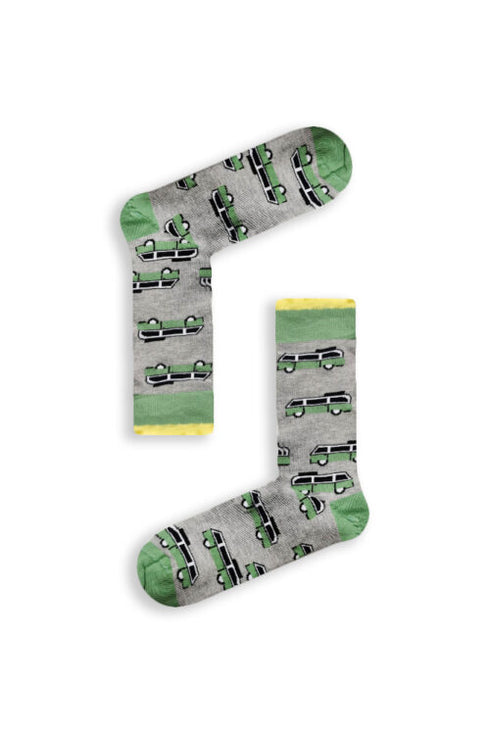 Κάλτσα Unisex με Σχέδιο Mini Van Grey