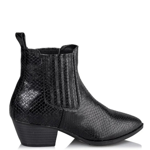 Miss NV Μποτάκια Χαμηλά με Ανάγλυφο Σχέδιο Μαύρο