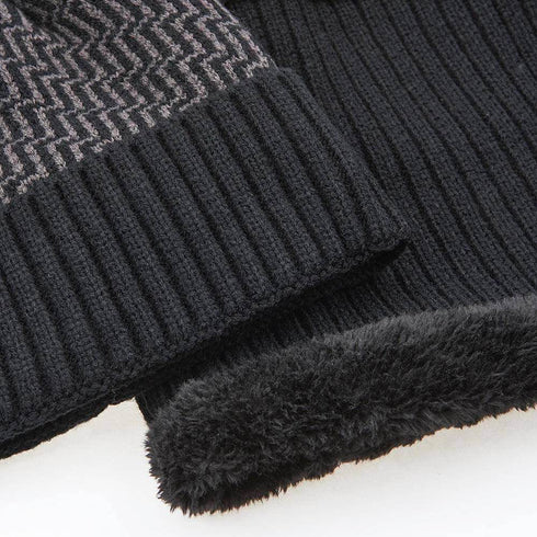 Verde Aνδρικός Σκούφος σετ με Κασκόλ-Λαιμός 60-0007 Μαύρο