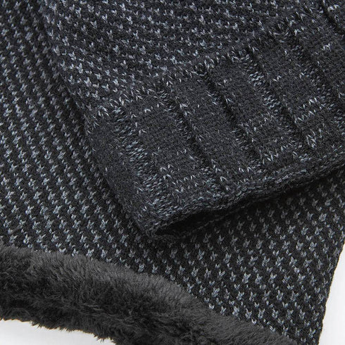 Verde Aνδρικός Σκούφος σετ με Κασκόλ-Λαιμός 60-0009 Μαύρο