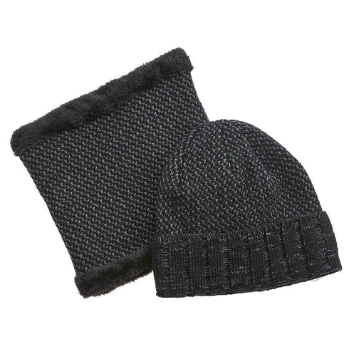 Verde Aνδρικός Σκούφος σετ με Κασκόλ-Λαιμός 60-0009 Μαύρο