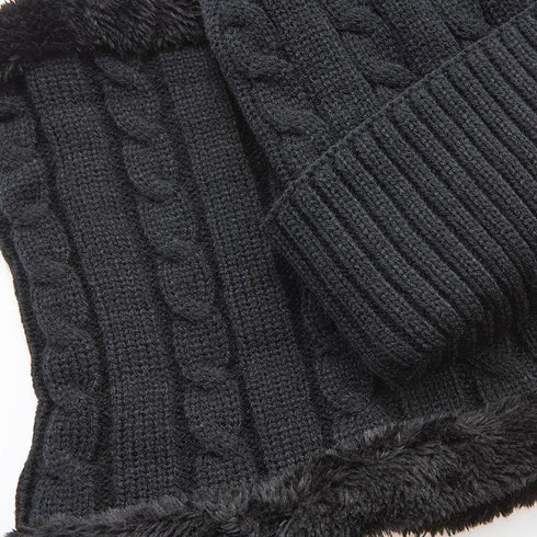 Verde Aνδρικός Σκούφος σετ με Κασκόλ-Λαιμός 60-0012 Μαύρο